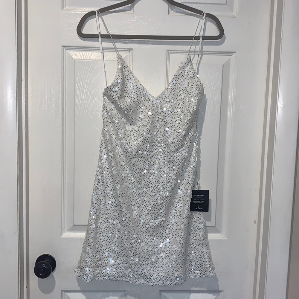 Lulus Force of Fashion Backless Sequins Mini Dress